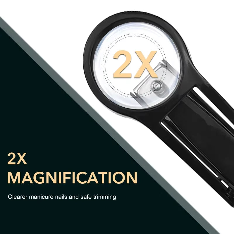 Stainless Steel Nail Clippers with Magnifying Glass - Perfect for Seniors and Kids!