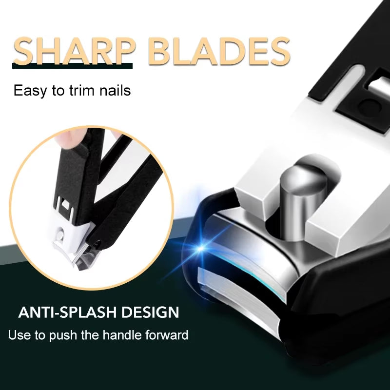 Stainless Steel Nail Clippers with Magnifying Glass - Perfect for Seniors and Kids!