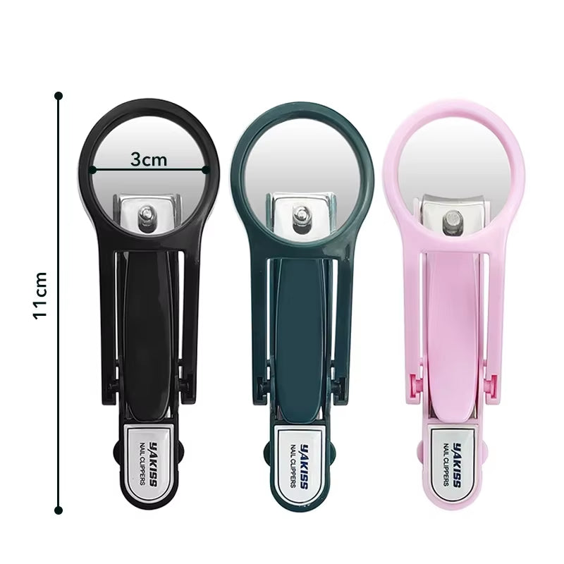 Stainless Steel Nail Clippers with Magnifying Glass - Perfect for Seniors and Kids!