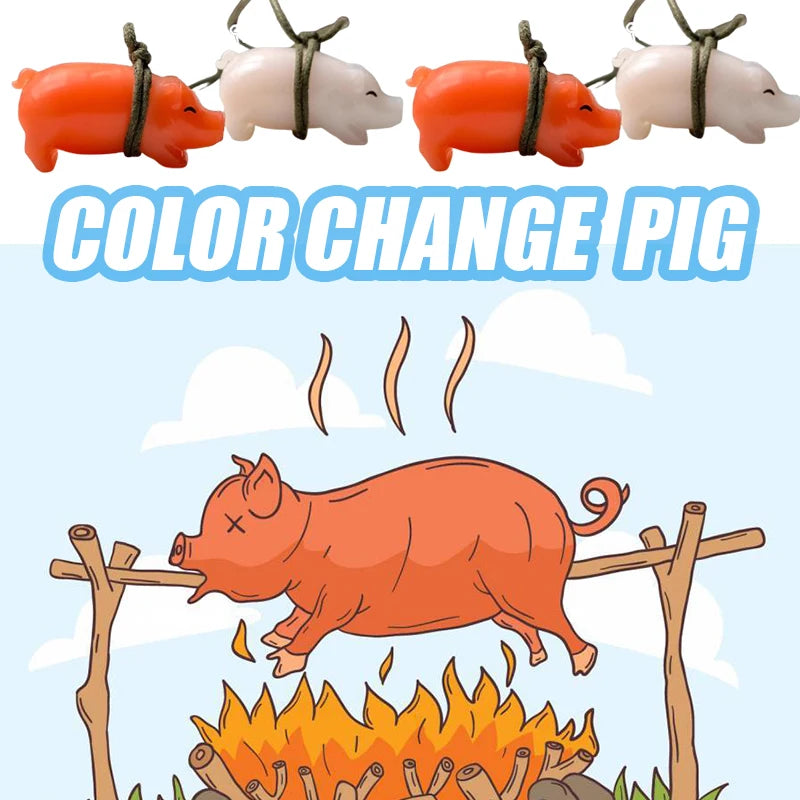 Color Change Roast Pig Pendants Keyrings for Women (Protective charm)