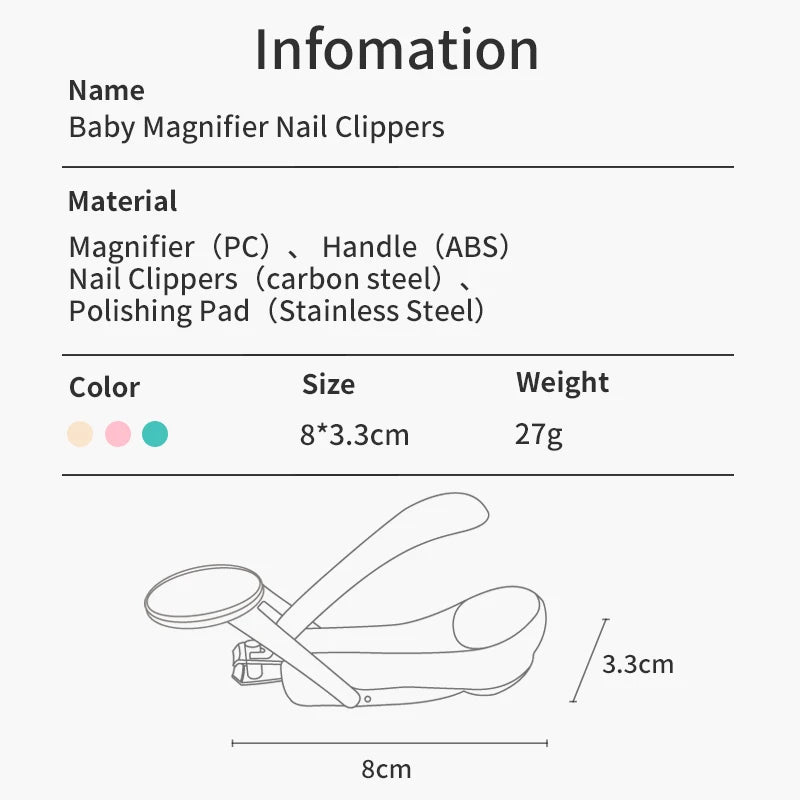 Safe & Easy Infant Nail Clippers with Magnifier - Perfect for Kids!