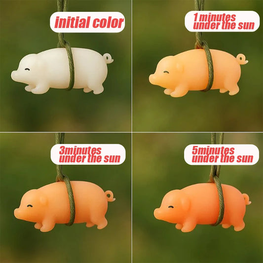 Color Change Roast Pig Pendants Keyrings for Women (Protective charm)
